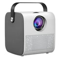 White 1080P HD portable projector with 3000 lumens, HDMI USB VGA inputs, manual focus, on a table