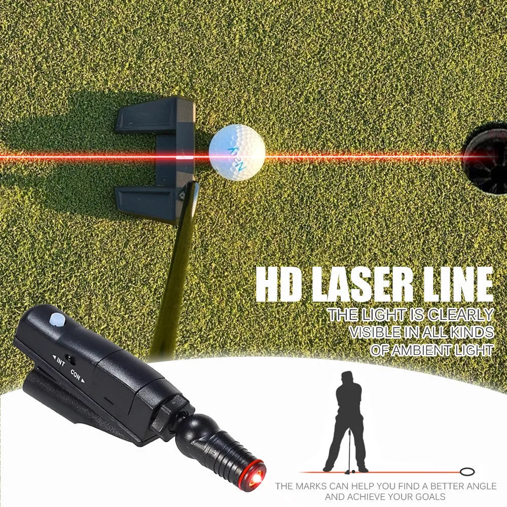 Black golf push rod laser aiming instrument for putting alignment practice