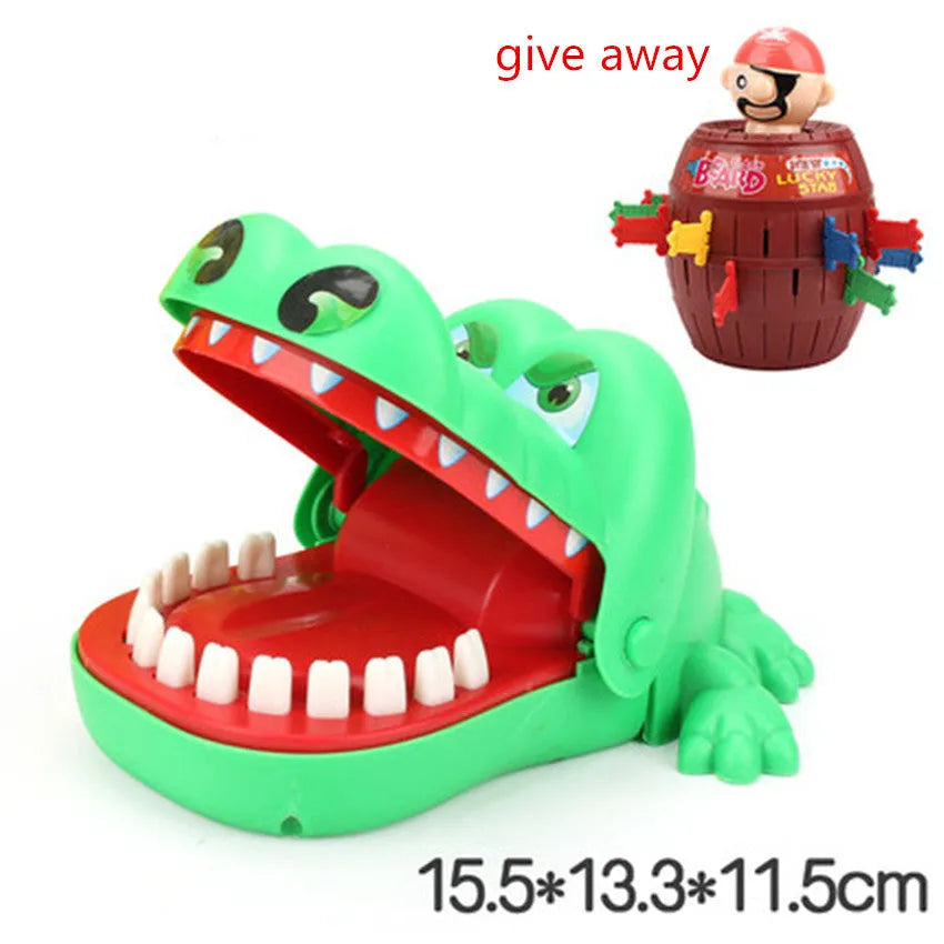 Multicoloured plastic bite hand animal interactive toy showing dog, crocodile, shark, and hippo designs