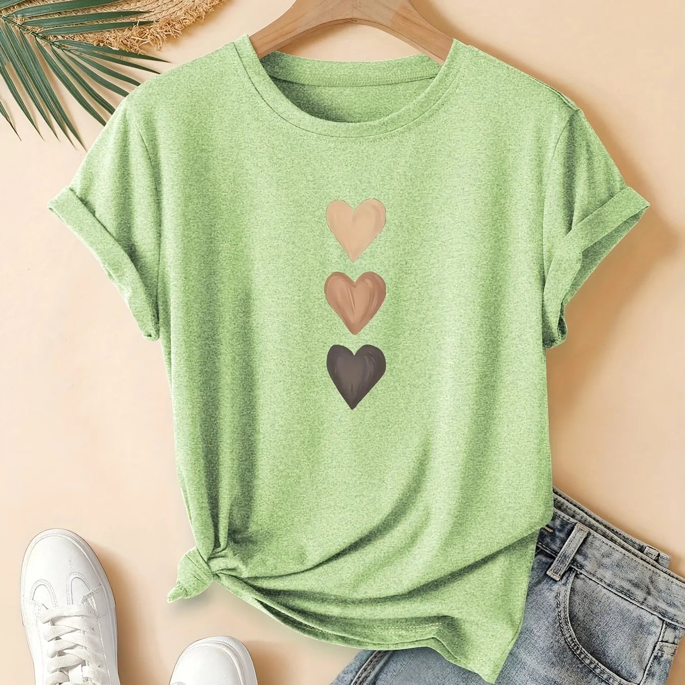 Women's dark grey cotton t-shirt with Chinese art retro style printing on the front.
