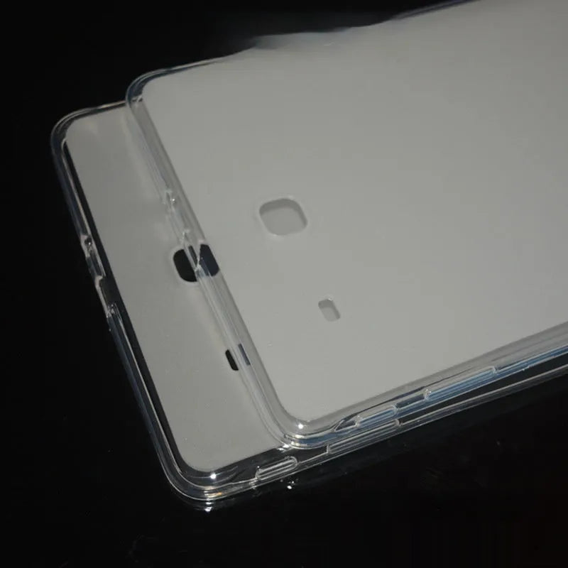 Clear white ultra-thin silicone and TPU protective case for a tablet