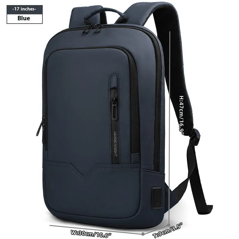 Small lightweight polyester commuter backpack with USB charging port in various colours