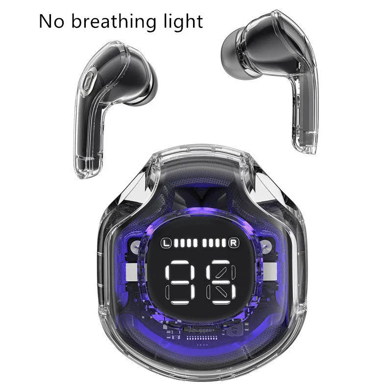 Transparent wireless Bluetooth headphones with in-ear design available in multiple colours
