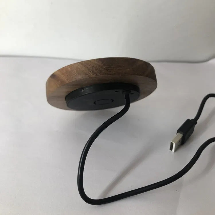 60mm black round embedded wireless phone charger for desk or table installation