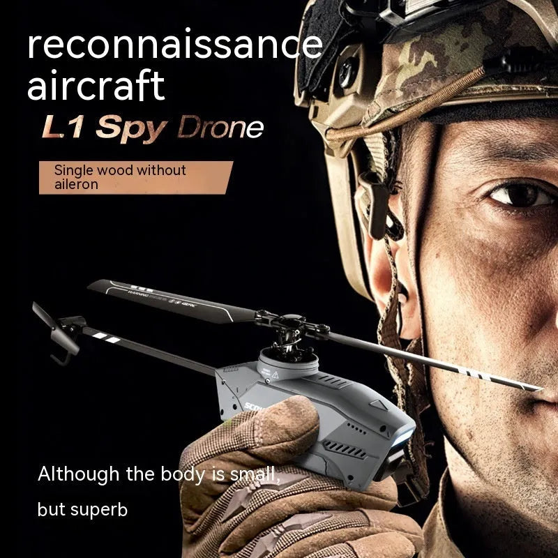 Four-channel single paddle helicopter drone with 8K dual camera and optical flow auto-follow in colour L1 Single Paddle
