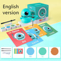 Painting robot for children with suction cup base and drawing cards on table