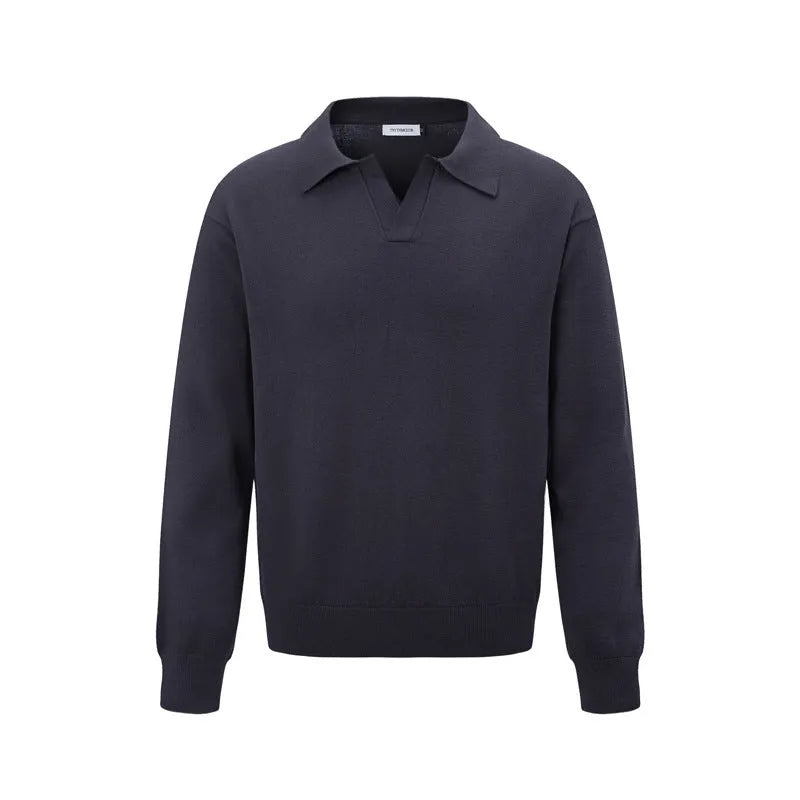 Loose black acrylic blend pullover sweater for casual leisure wear
