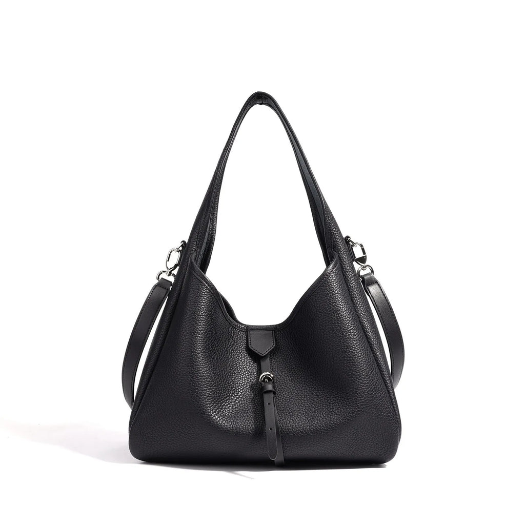Fashion minimalist single shoulder crossbody handbag in genuine leather bucket shape for women daily wear