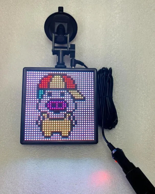 4mm pixel spacing Bluetooth LED car display screen with aluminium frame