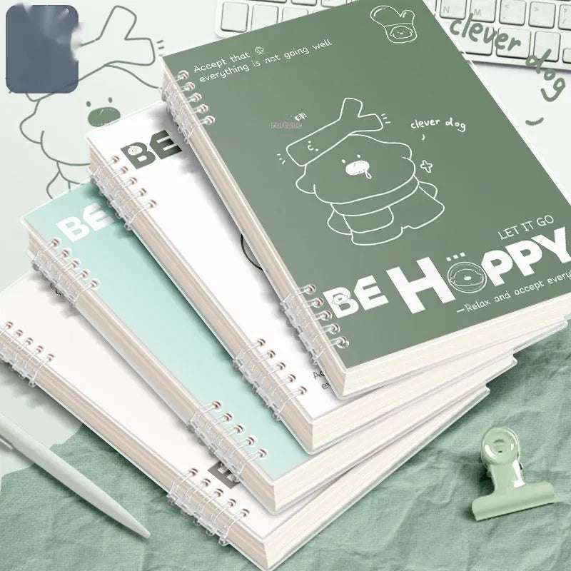 Loose spiral notebook with detachable coil in A4 size, simple fresh design, frosted cover