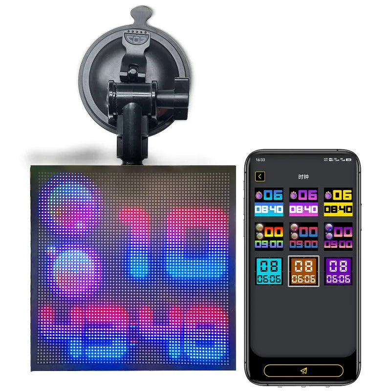 4mm pixel spacing Bluetooth LED car display screen with aluminium frame