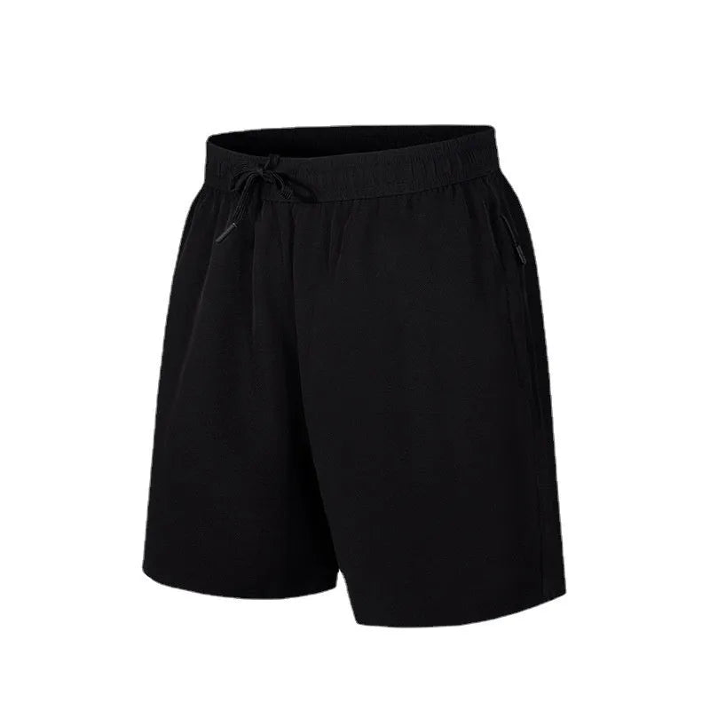 Men's loose fit quick-dry beach shorts in polyester ice silk fabric with micro-elastic waistband