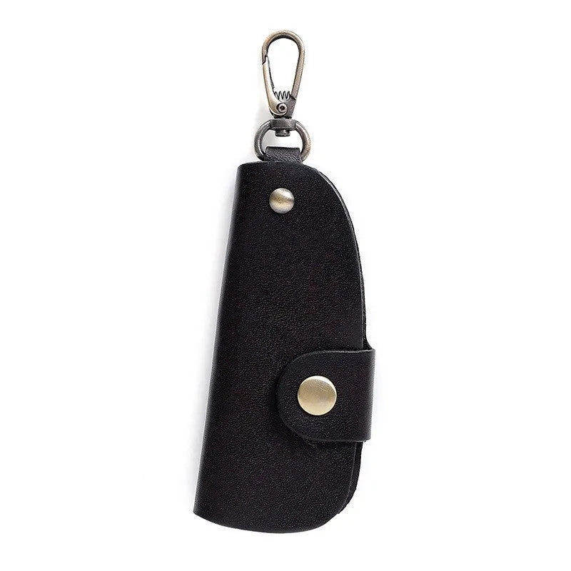 Genuine leather car key case in four colour options: black, brown, coffee and purplish red