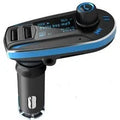BT618C vehicle Bluetooth FM transmitter and MP3 player unit with LCD screen on black background.