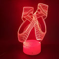 3D ballet night light with colourful LED illumination and remote control on display