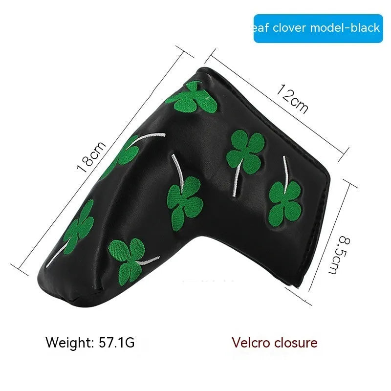 Golf straight bar putter sleeve in a selection of colourful designs with PU waterproof outer and fleece lining.