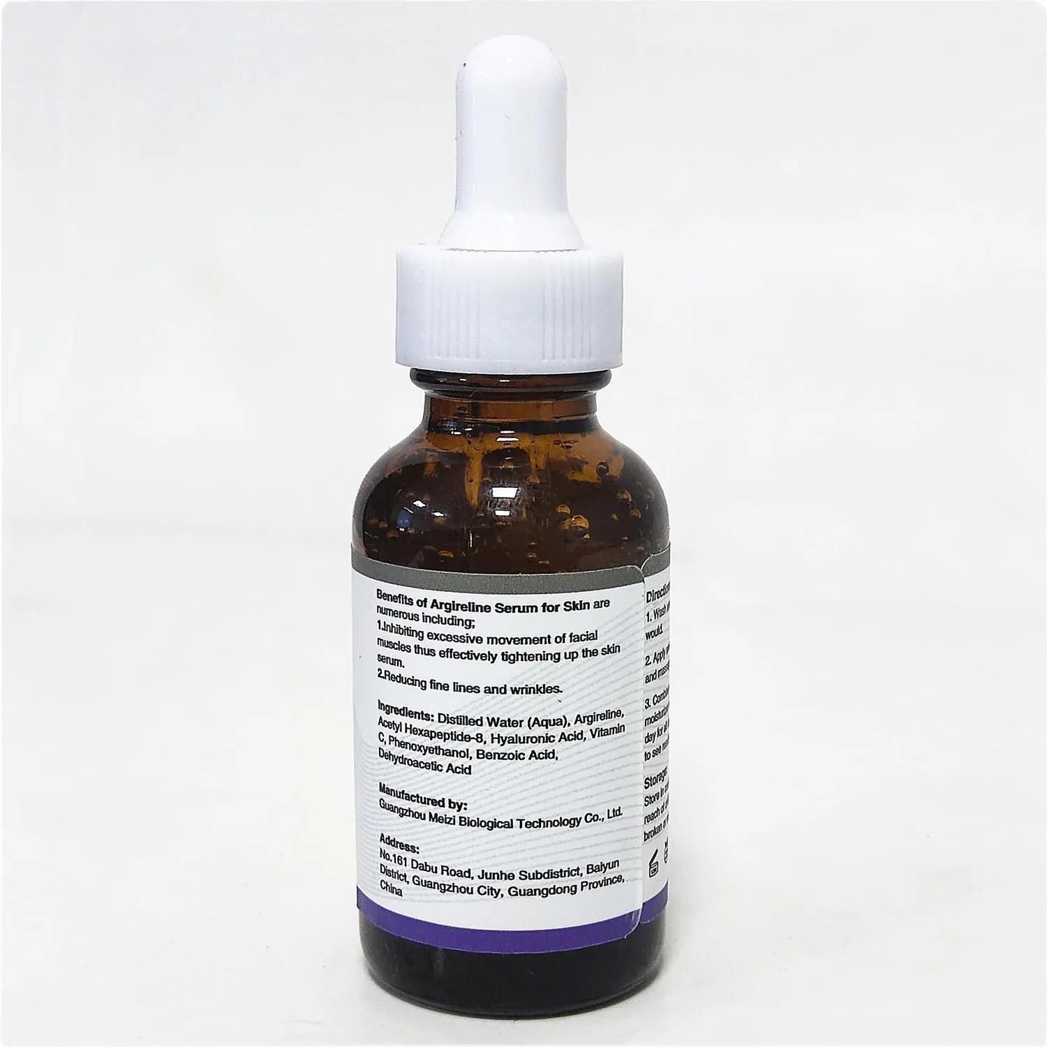 30ml bottle of six-peptide firming and anti-wrinkle moisturising serum liquid.