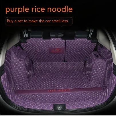 Mitsubishi Outlander 3D boot liner with high edges in a wine red colour with contrasting beige lines.