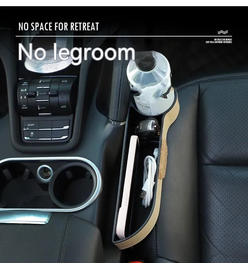 Cartoon style leather car seat gap storage box for vehicle organisation