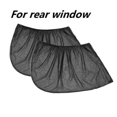 Car side window sunshades with mesh covering for sun and mosquito protection