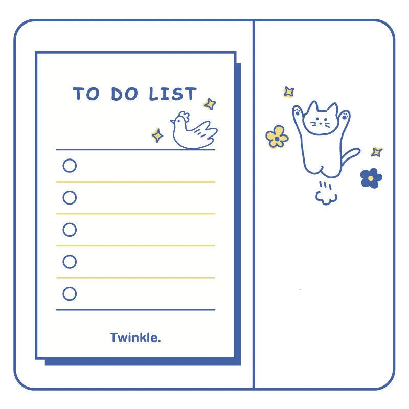 Set of eight A6 themed notebooks including cherry blossom, floral, cloud, and kitten designs