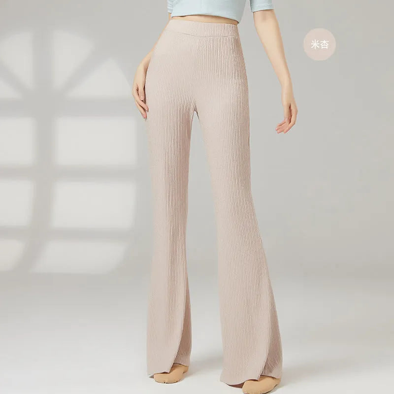 Women's classical dance training pants in stretch polyester fabric showing colour options