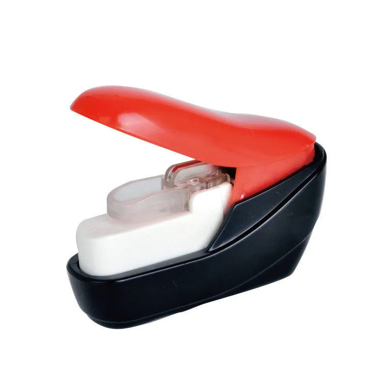 Stapler-Free Stapler ABS Plastic Embossed Binder for Home Office School Use Compact Paper Fastener Up to 8 Sheets Eco-Friendly No Need for Staples Random Colour