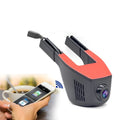 HD 1080P WiFi dash cam with night vision, 140-degree lens, black screenless body, parking monitoring