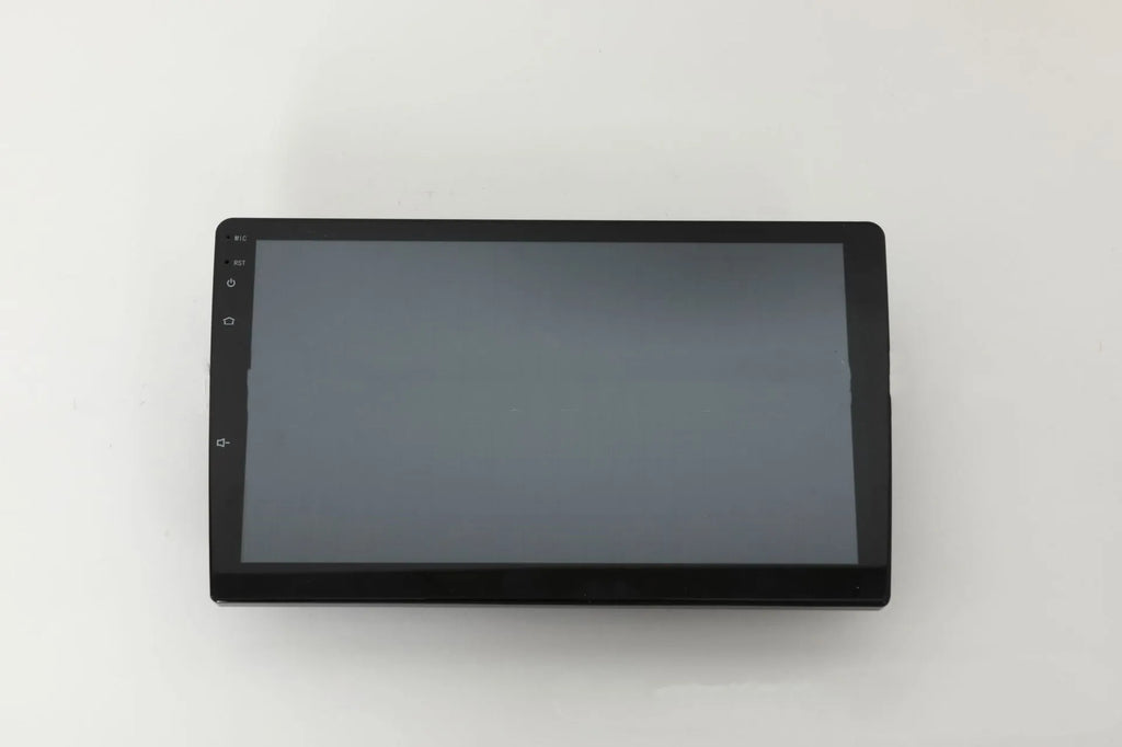 10.1 inch Android car head unit with touch screen, trapezoid panel design and universal fitting for vehicle dashboards