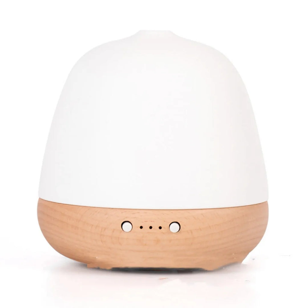 White ceramic ultrasonic essential oil humidifier with 180ml tank and single fog outlet