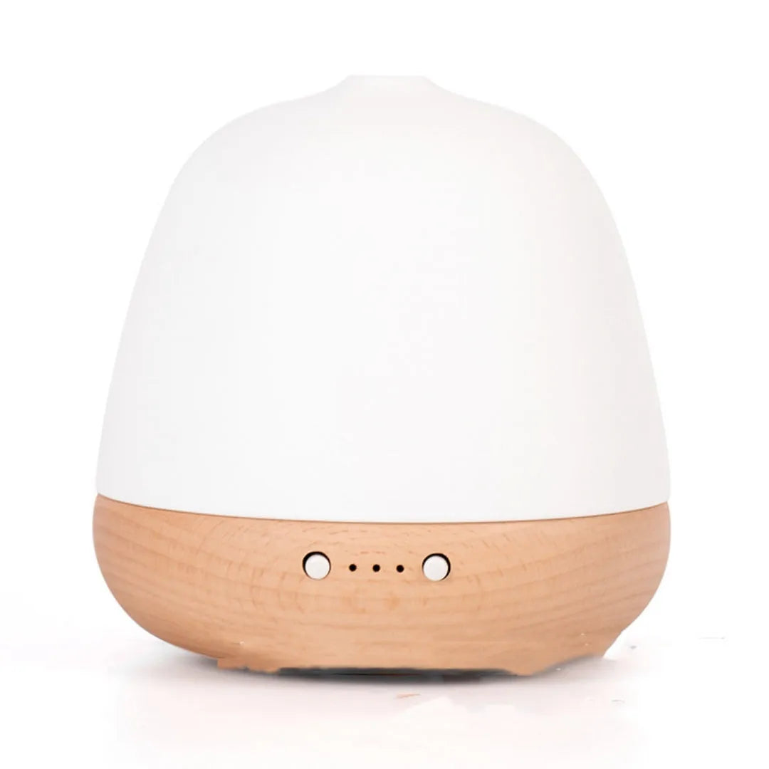 White ceramic ultrasonic essential oil humidifier with 180ml tank and single fog outlet