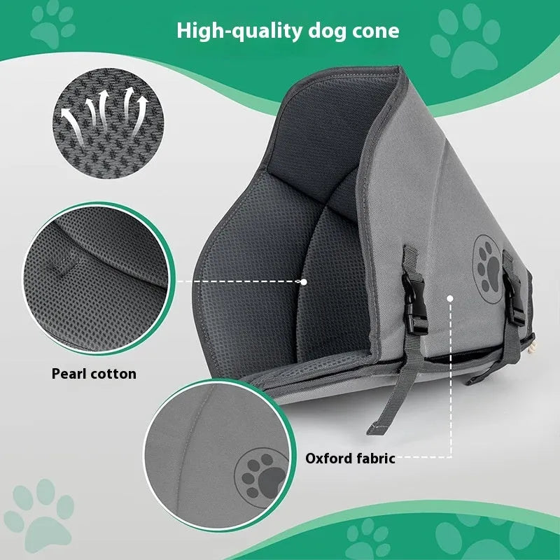 Adjustable polyester pet sterilization collar ring in a casual style, shown in size L.