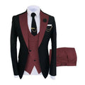 Men's slim fit three-piece business suit with vest in cotton fabric for formal occasions