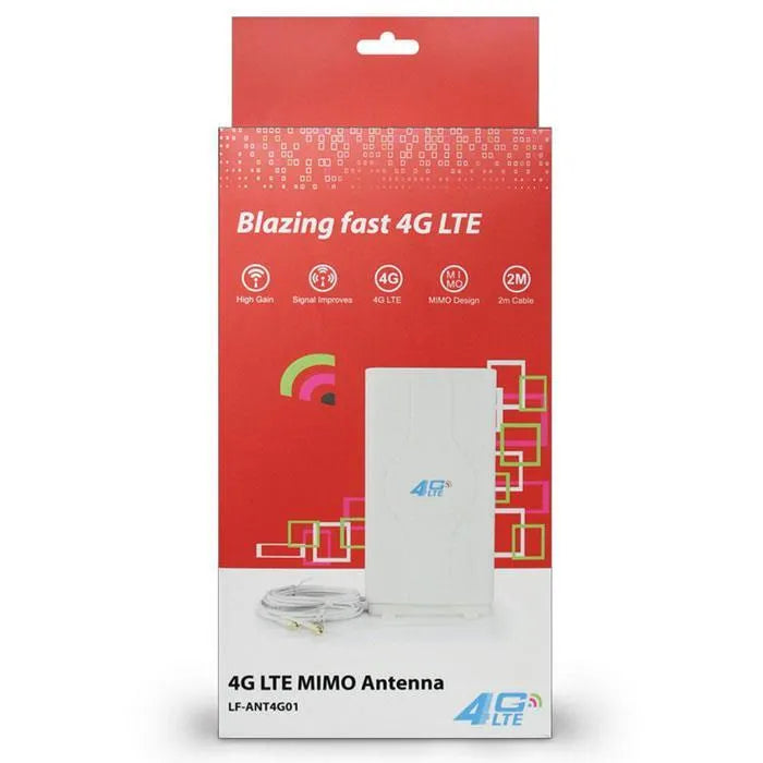 White dedicated 4G LTE antenna for B593B880 routers with 49dBi gain and optional connectors