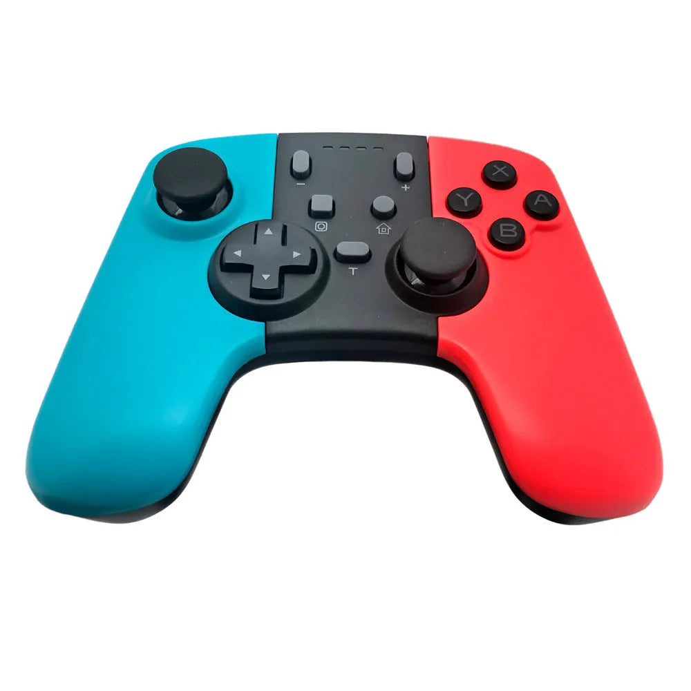 Black wireless Nintendo Switch game controller with analogue sticks and face buttons.