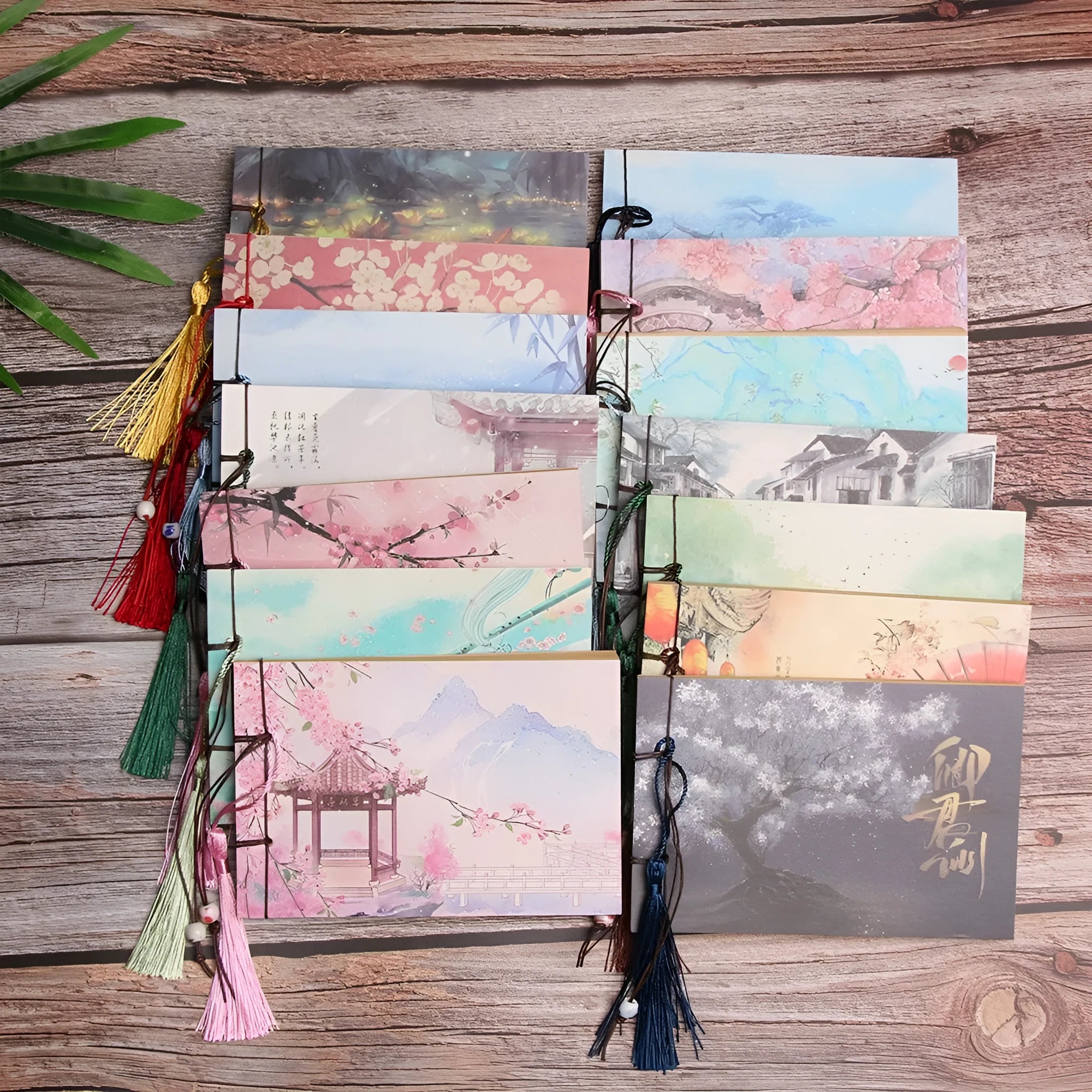 Kraft paper blank notebook with tassel, hand stitched, 12x14.5cm, natural paper cover and pages