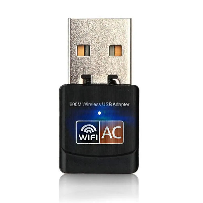 Mini dual band wireless network card USB adapter 27x14x8mm black AC600