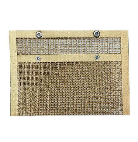 Reusable non-stick BBQ grill mesh bag on a grill with food, heat-resistant and food-safe
