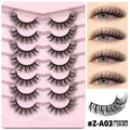 Box of natural false eyelashes with thick natural long style and adhesive tube