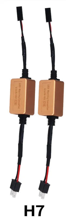 Black alloy Canbus decoder adapter for H4 H7 H11 LED car headlights with plug connectors