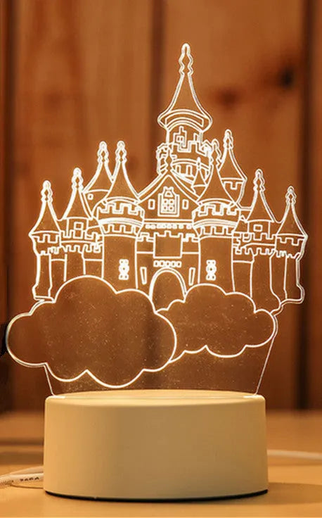 USB acrylic night light 4W touch control three colour temperatures bedside decoration 20x17.5cm