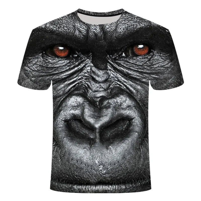 Face digital print T-shirt in polyester fibre, showing full-face graphic on front, available in multiple colours and sizes S-6XL