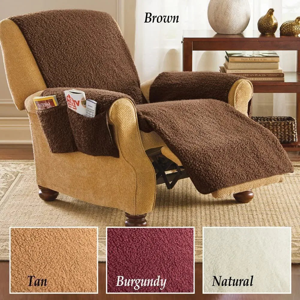 Polyester fibre sofa cushion slipcover shown in a lambswool colour, available in 55cm, 64cm and 71cm seat widths.