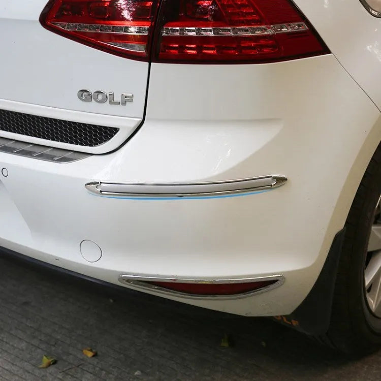 4-piece silver electroplated car anti-collision bumper strips with adhesive backing