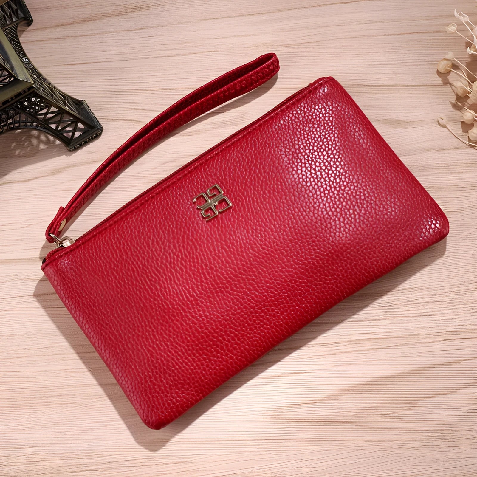 55cm long PU leather zipper handbag wallet in multiple colour options
