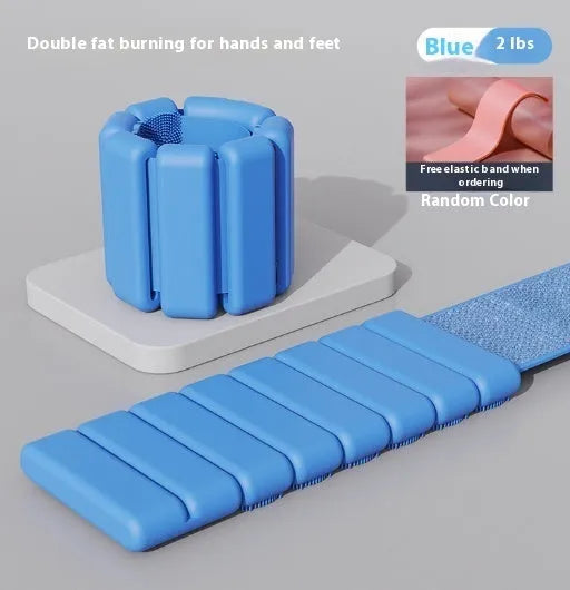 Silicone fitness bracelet with Velcro strap in black, blue, gray, or pink with 1lb or 2lb weight options