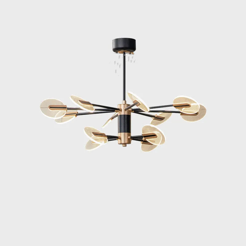 Nordic iron LED chandelier pendant lamp with acrylic light source for dining room