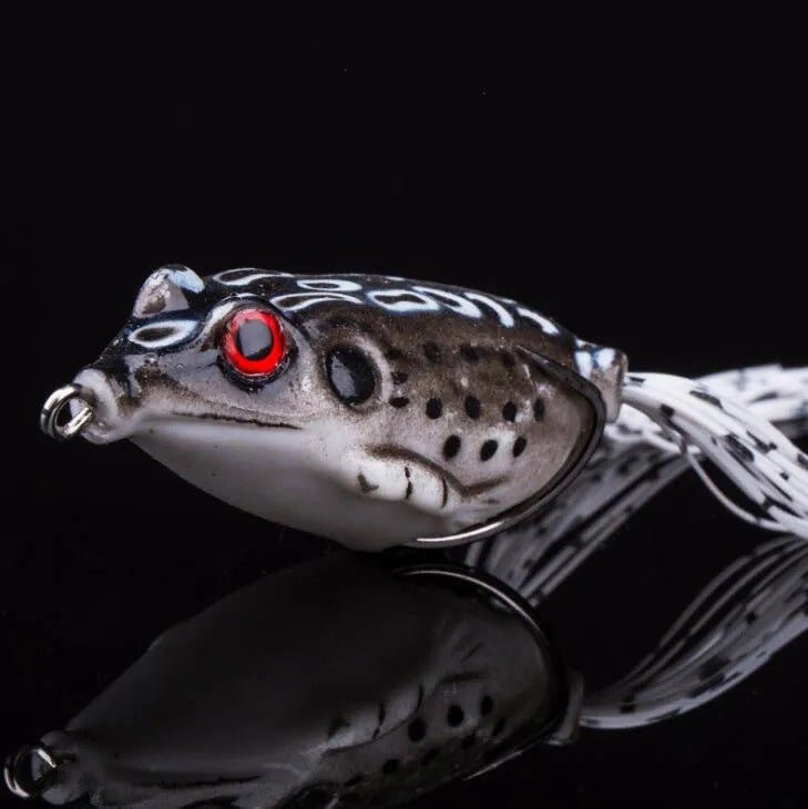 ABS plastic frog fishing bait in multiple colours for topwater fishing over weeds