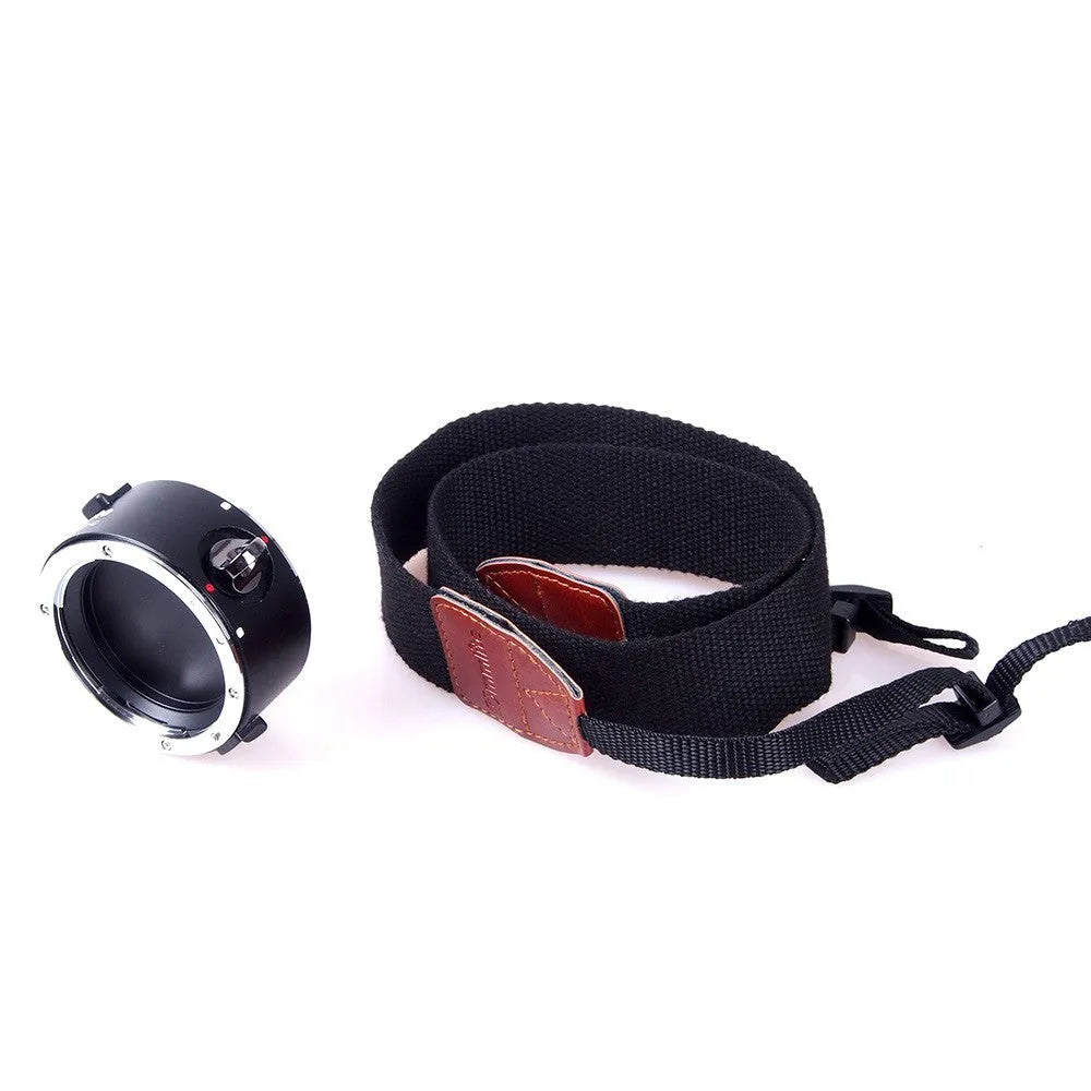 Aluminium camera lens flipper holder with shoulder strap for Canon Nikon Sony mounts