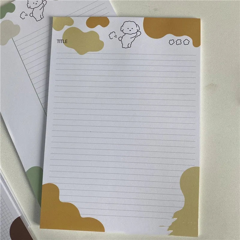 INS Wind Marshmallow Dog B5 sticky note paper pad showing six colour variations